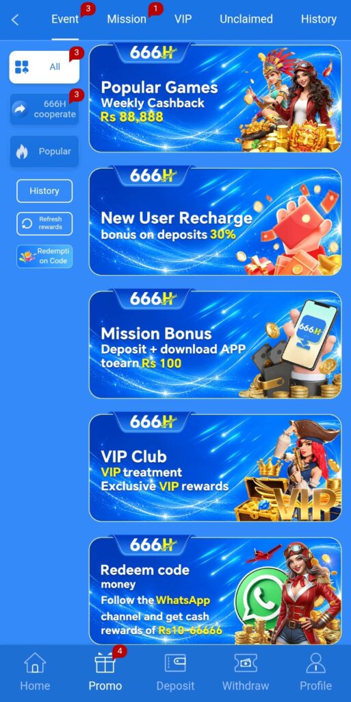 666 H game bonuses